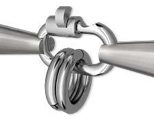 Jump rings on link lock